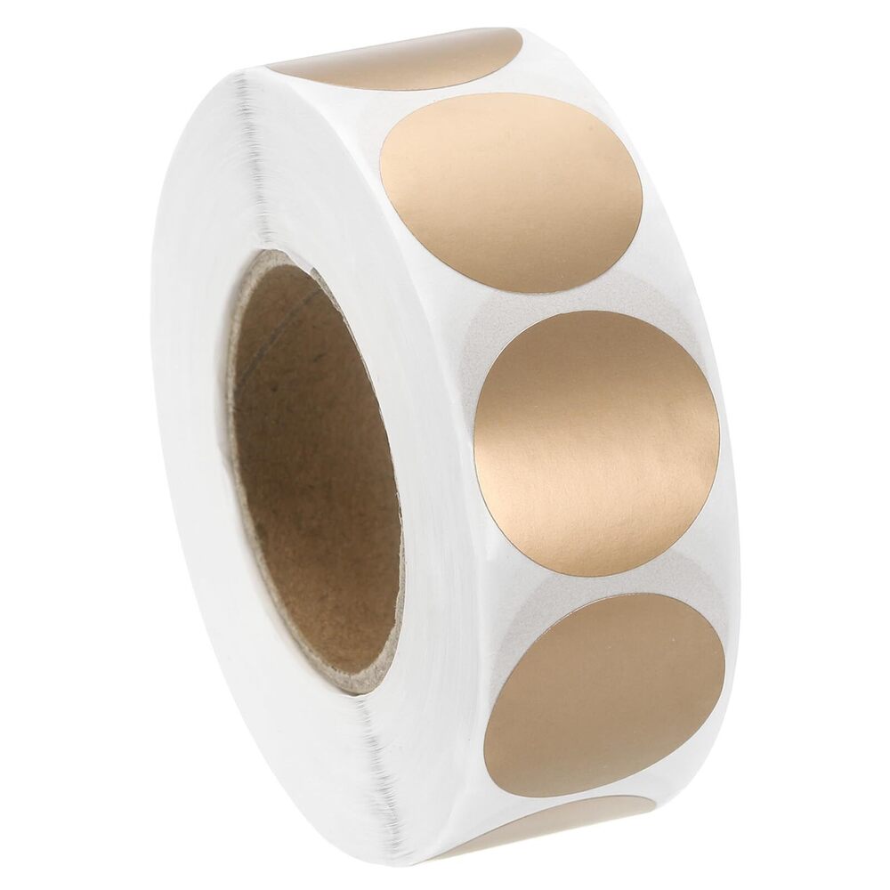 5172 Colored Dot Stickers, 1" Round, 1000 Pcs Gold Color Coding Labels